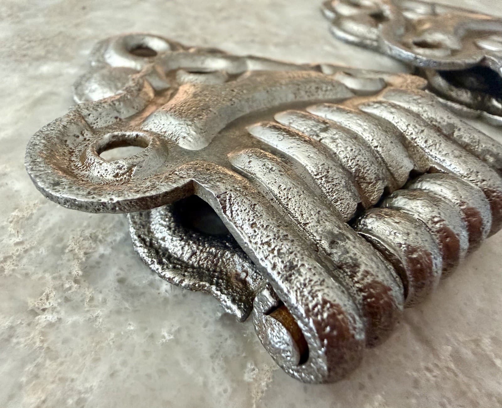 Pair Stanley SW Cast Iron Ornamental Surface Hinges 4-3/4” Antique VTG - Thumbnail 17