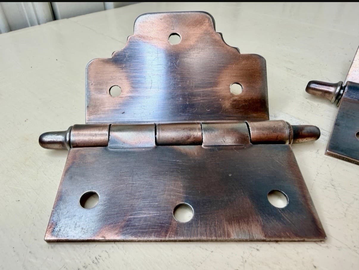 National Mfg 3/4” Offset Door Hinges 4.25” x 3.5” Steeple Tip Set of 2 - Thumbnail 4