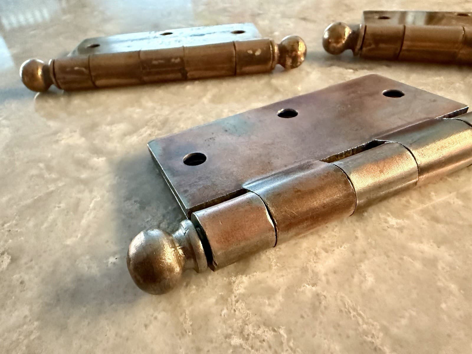 Stanley SW 3.5” Ball Tip Steel Door Hinges Vintage Set of 3 Sweetheart - Thumbnail 13