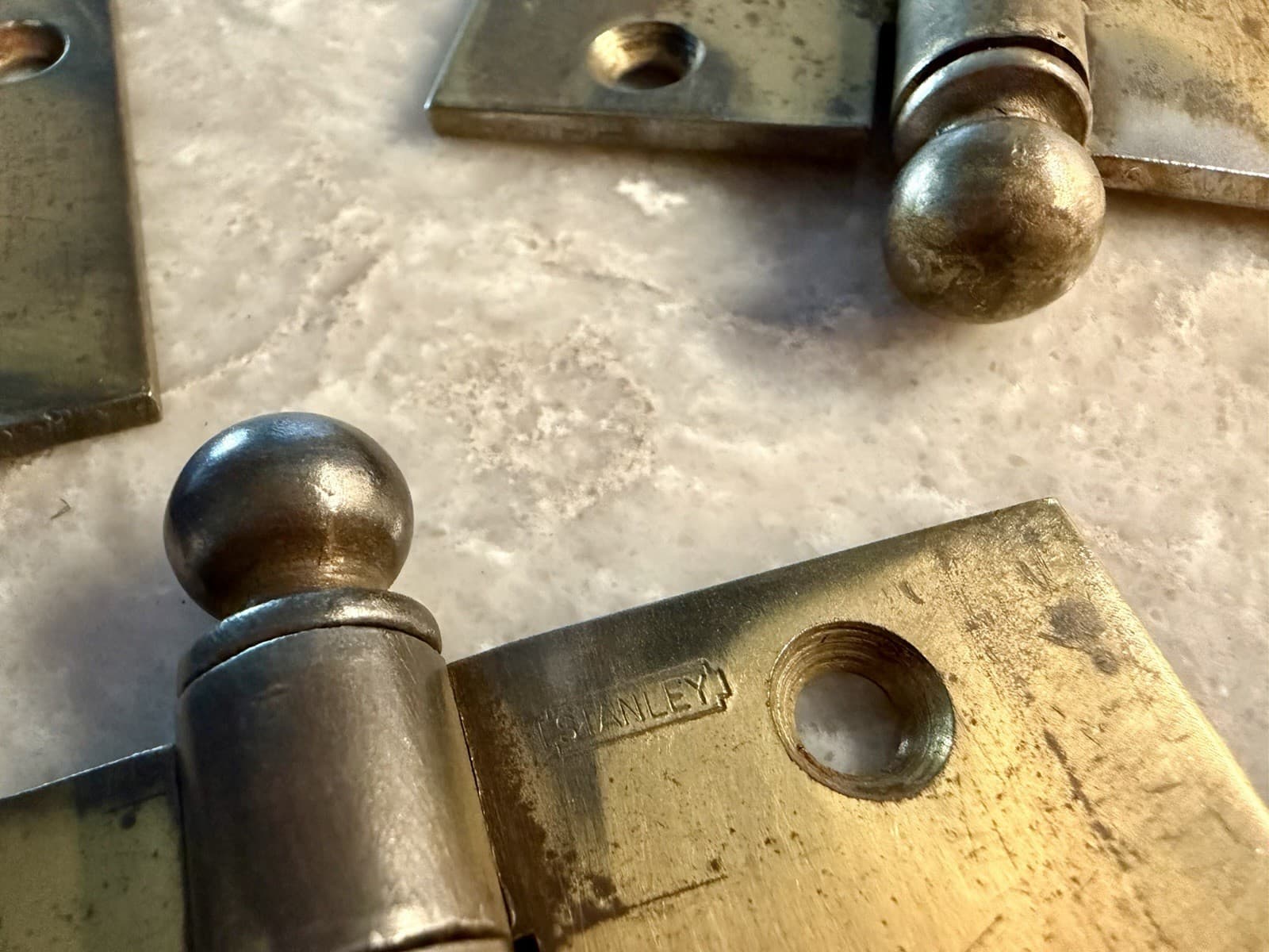 Stanley 3.5” Ball Tip Steel Door Hinges Pat 2154860 USA Set of 3 - Thumbnail 6