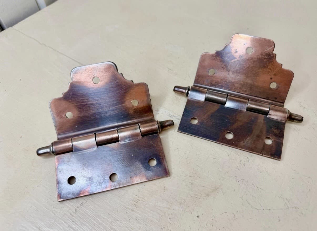National Mfg 3/4” Offset Door Hinges 4.25” x 3.5” Steeple Tip Set of 2 - Thumbnail 5