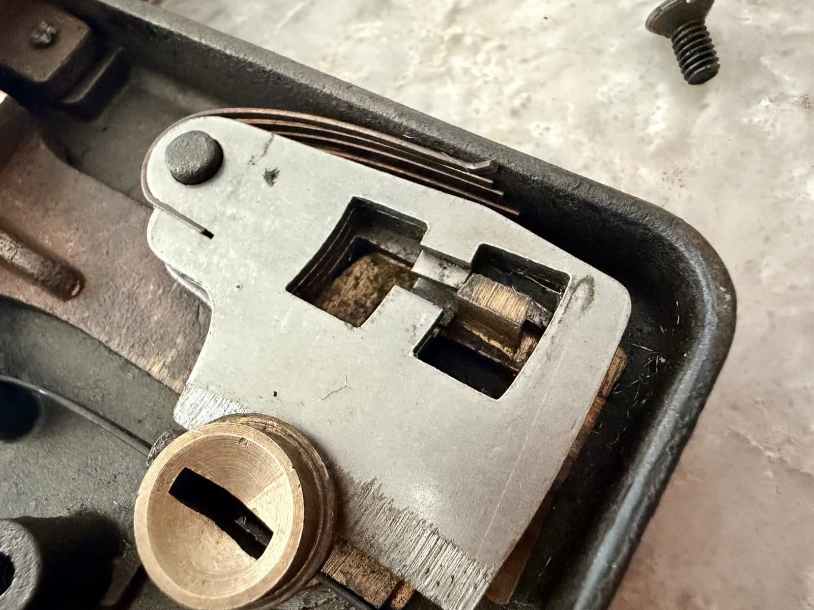 Antique Corbin Mortise Door Lock w/ Original Skeleton Key Brass Faceplate - Thumbnail 18