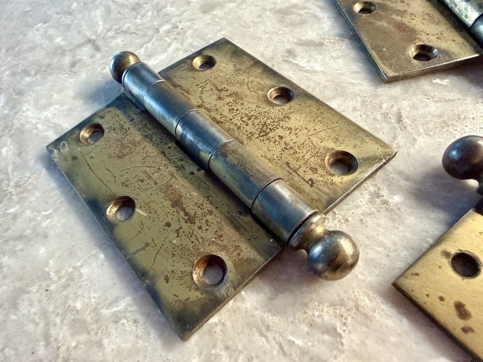 Stanley 3.5” Ball Tip Steel Door Hinges Pat 2154860 USA Set of 3 - Thumbnail 3