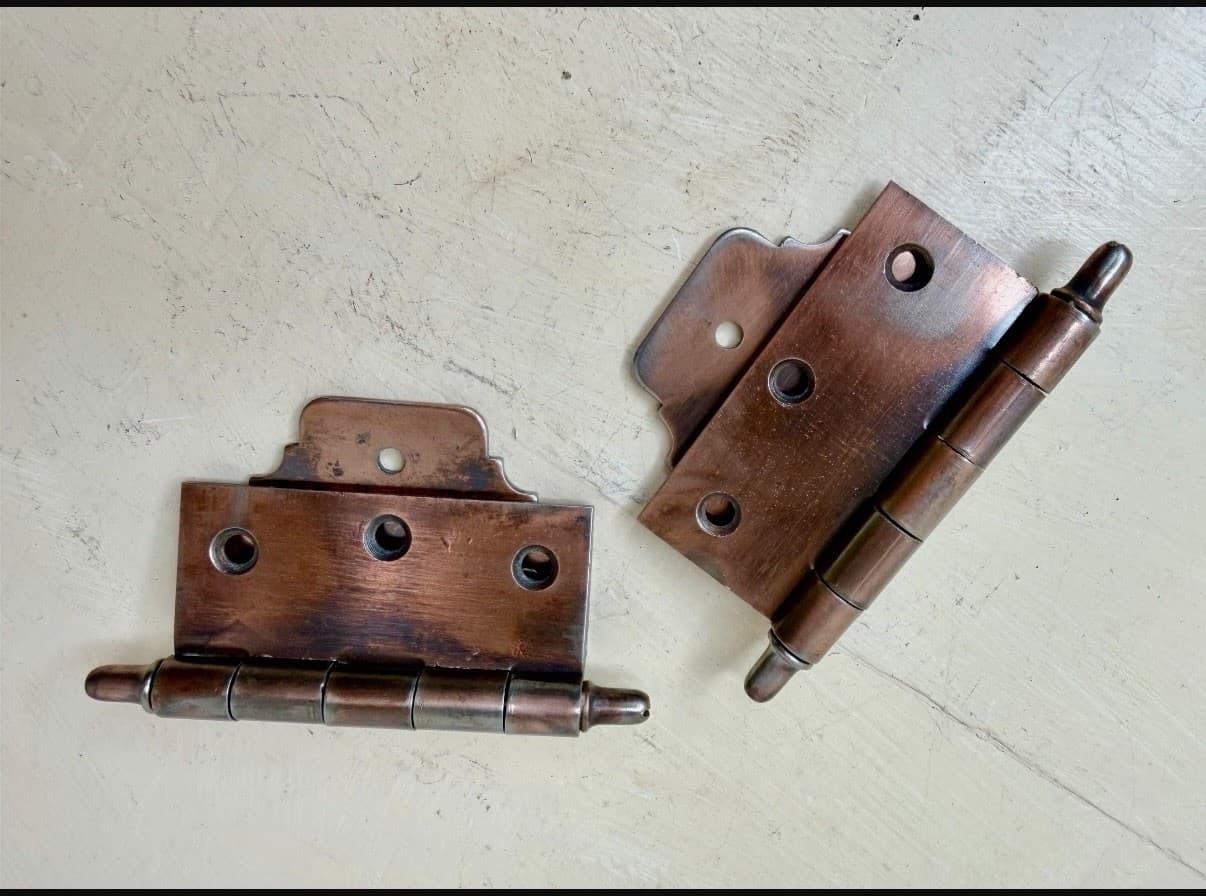 National Mfg 3/4” Offset Door Hinges 4.25” x 3.5” Steeple Tip Set of 2 - Thumbnail 6