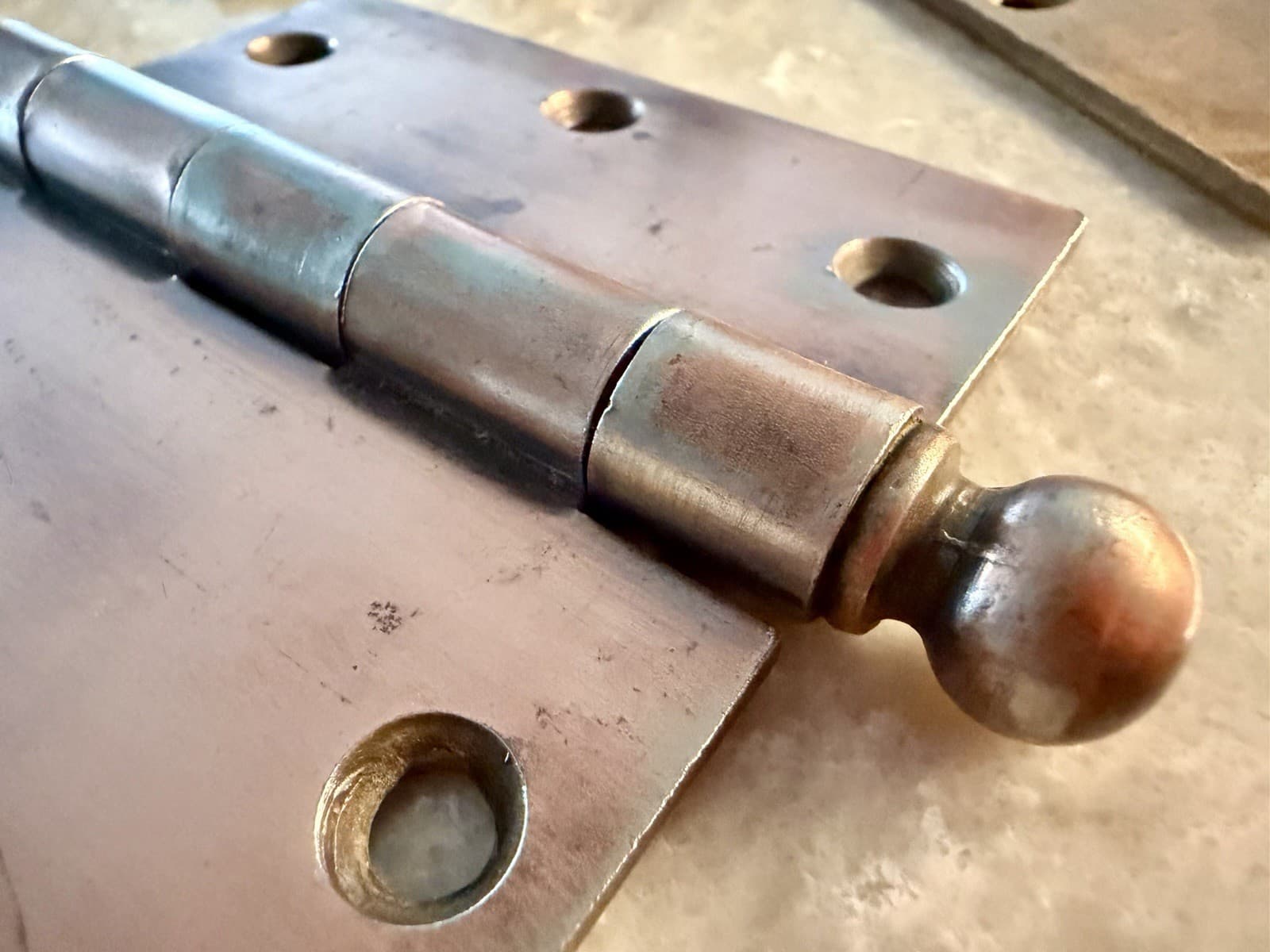 Stanley SW 3.5” Ball Tip Steel Door Hinges Vintage Set of 3 Sweetheart - Thumbnail 5