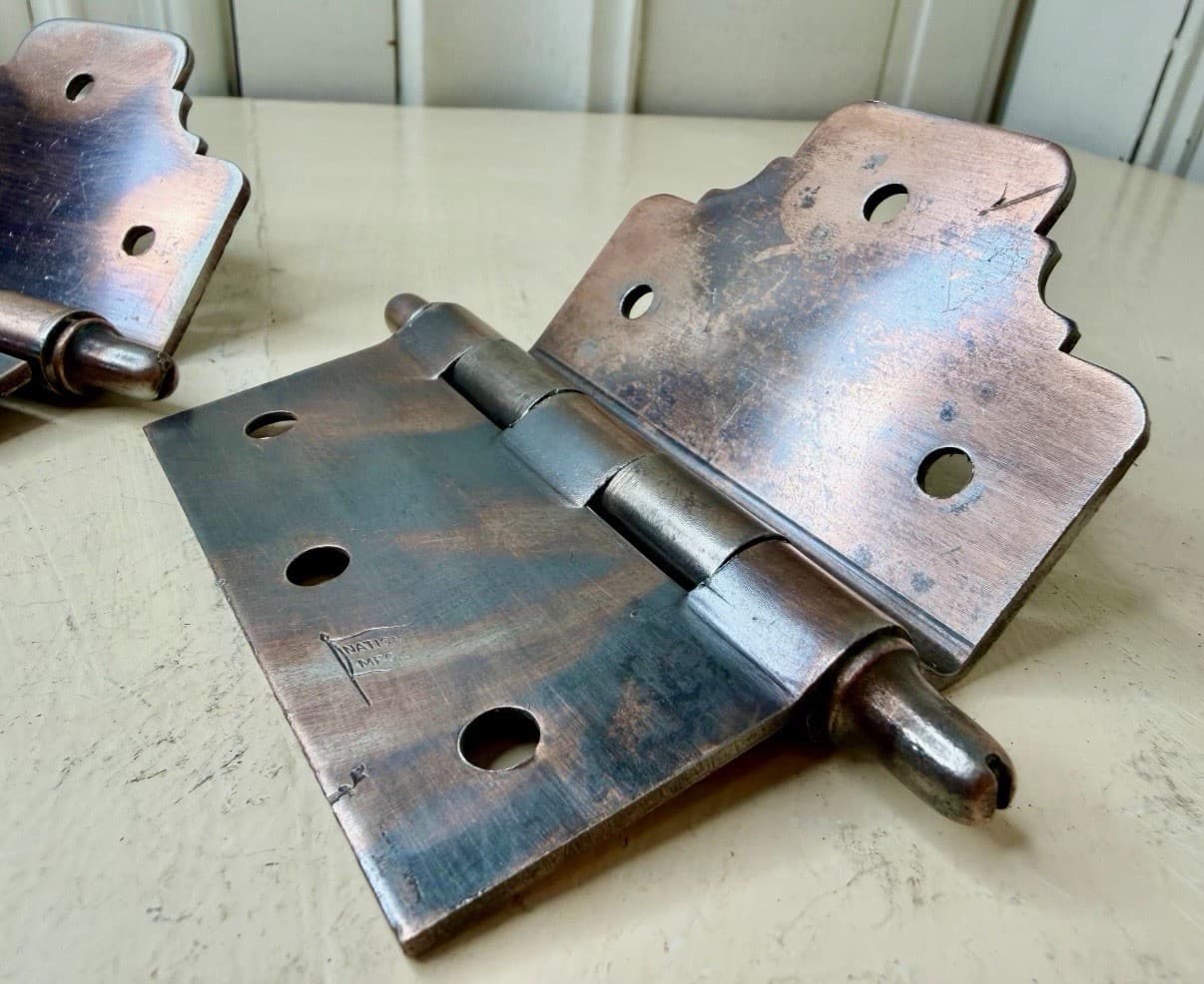 National Mfg 3/4” Offset Door Hinges 4.25” x 3.5” Steeple Tip Set of 2 - Thumbnail 3