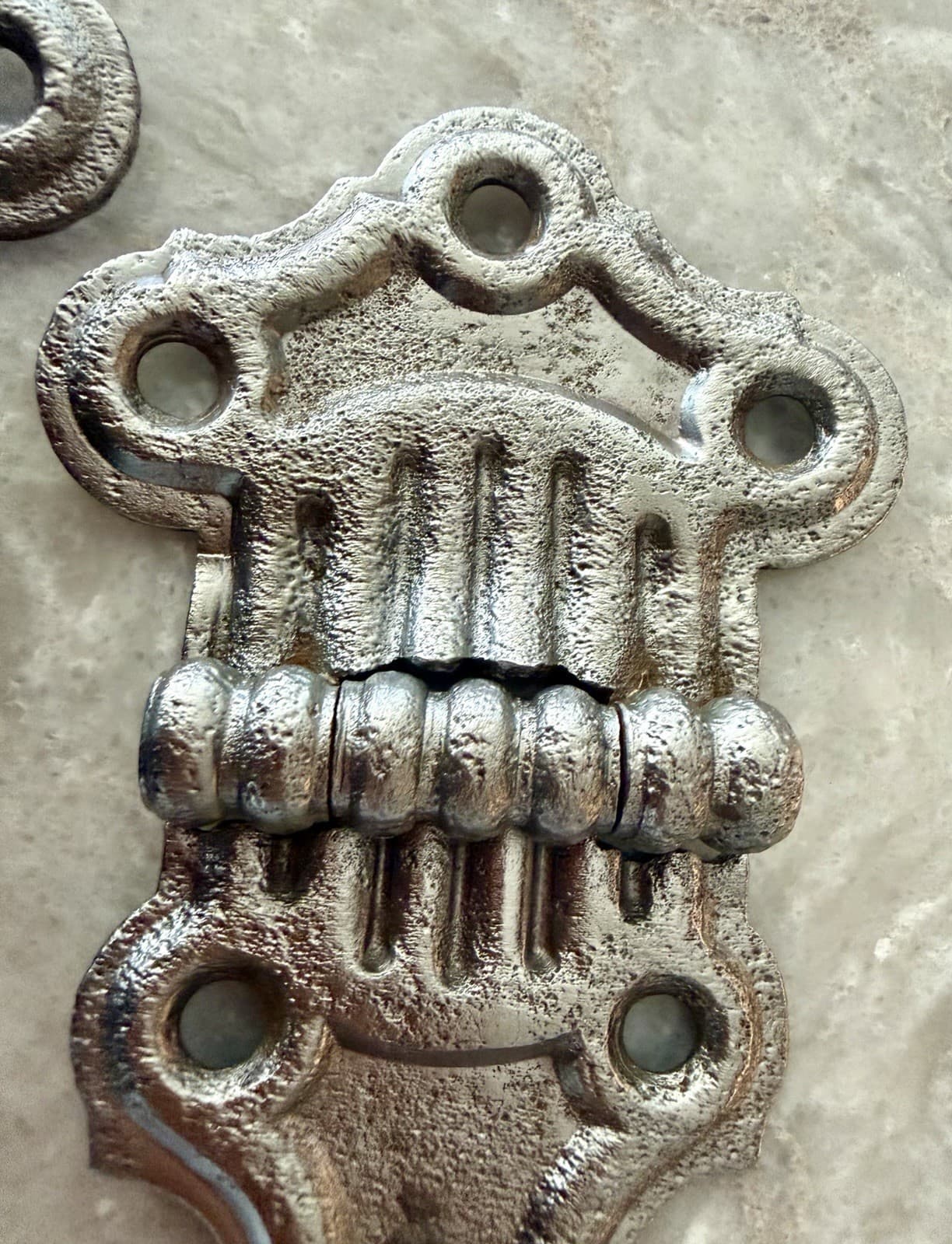 Pair Stanley SW Cast Iron Ornamental Surface Hinges 4-3/4” Antique VTG - Thumbnail 5