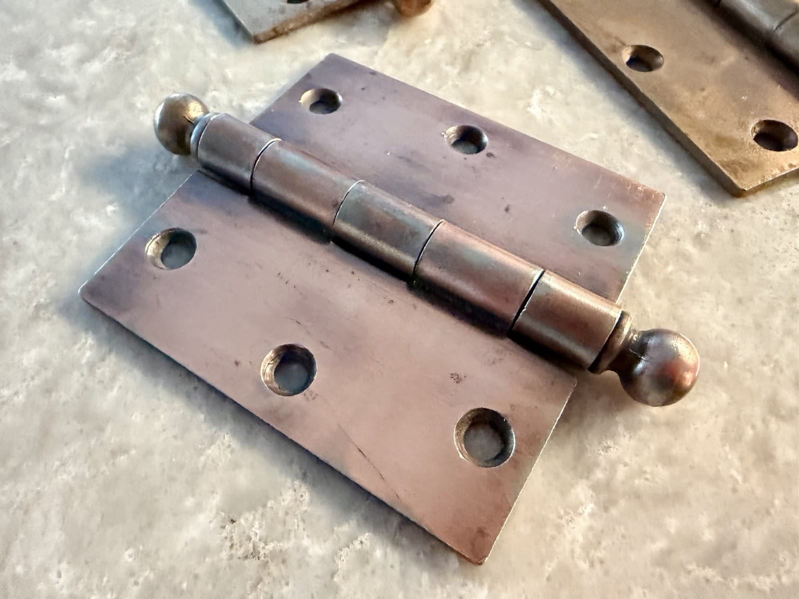 Stanley SW 3.5” Ball Tip Steel Door Hinges Vintage Set of 3 Sweetheart - Thumbnail 2