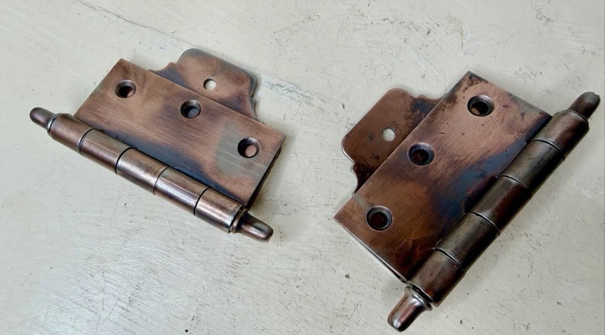 National Mfg 3/4” Offset Door Hinges 4.25” x 3.5” Steeple Tip Set of 2 - Thumbnail 7