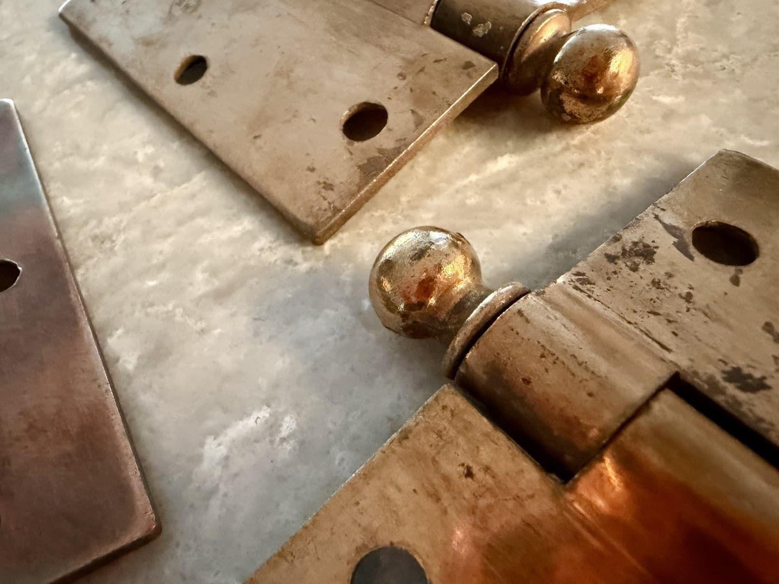 Stanley SW 3.5” Ball Tip Steel Door Hinges Vintage Set of 3 Sweetheart - Thumbnail 11