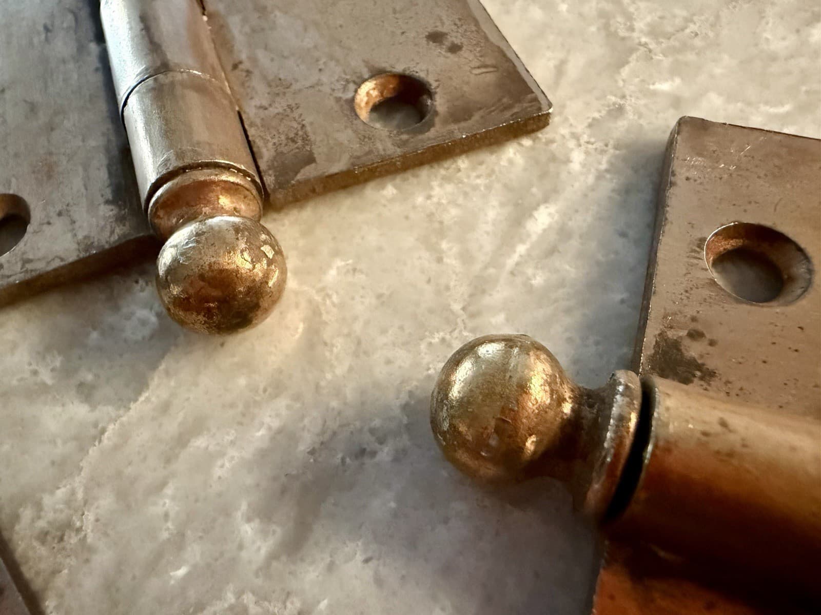 Stanley SW 3.5” Ball Tip Steel Door Hinges Vintage Set of 3 Sweetheart - Thumbnail 6