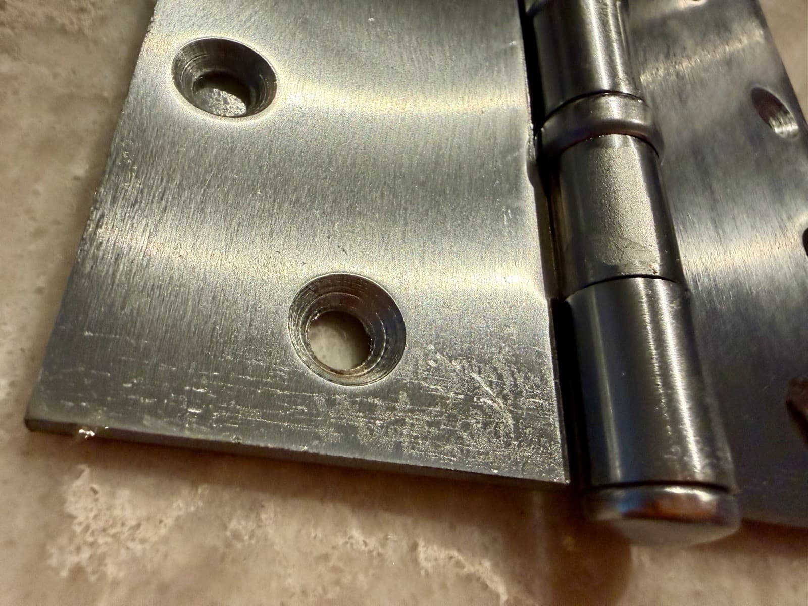NOS TACO 4.5” x 4.5” Steel Commercial Door Hinges Satin Chrome Pair - Thumbnail 4