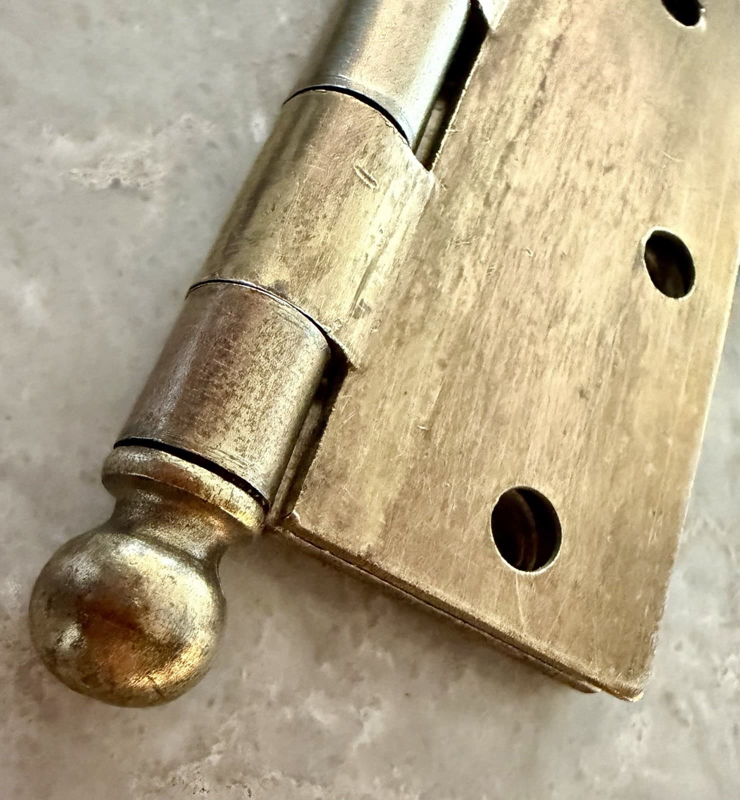 Pair Vintage Stanley 3” x 3” Steel Ball Tip Door Hinges Made in USA - Thumbnail 11