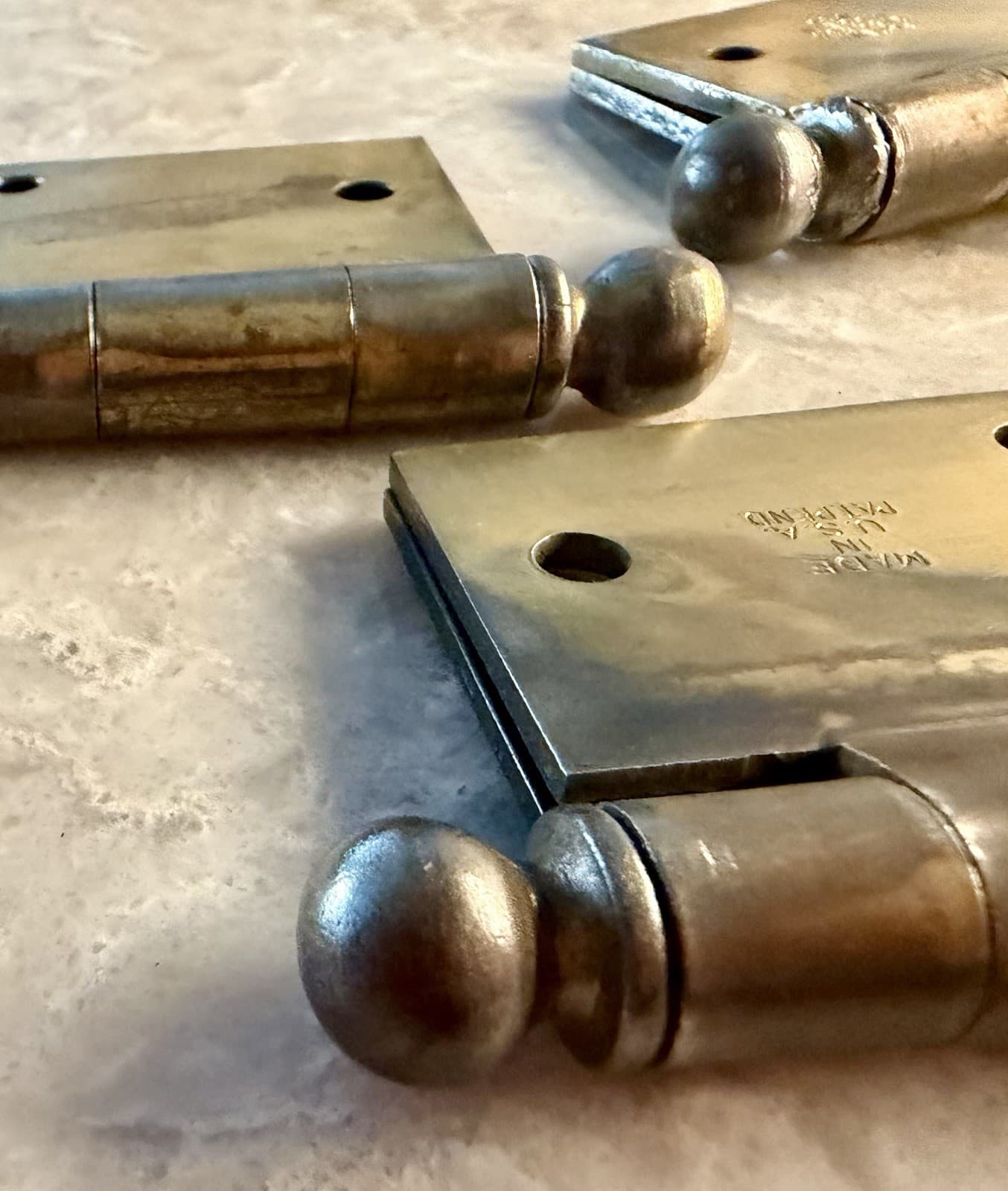 Stanley 3.5” Ball Tip Steel Door Hinges Pat 2154860 USA Set of 3 - Thumbnail 12
