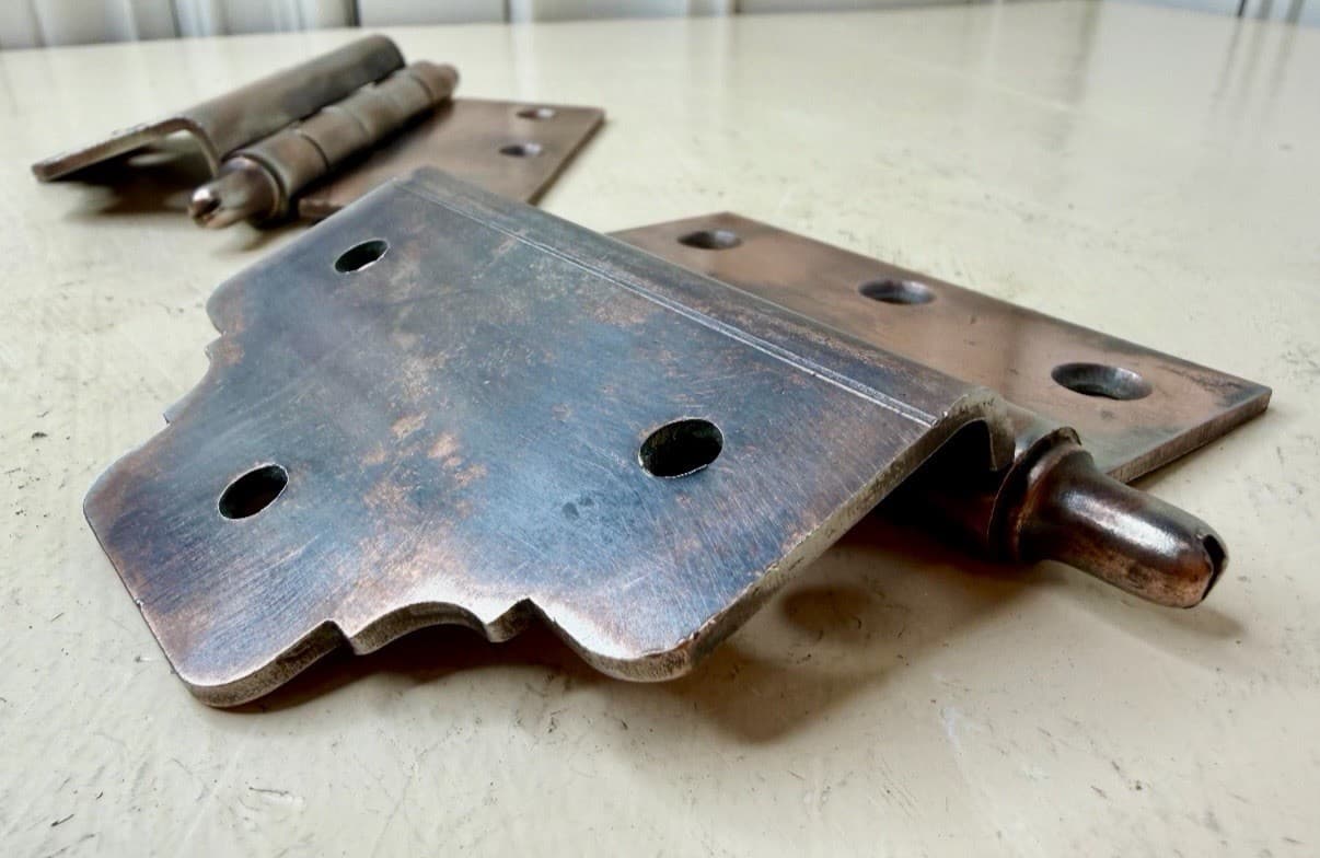 National Mfg 3/4” Offset Door Hinges 4.25” x 3.5” Steeple Tip Set of 2 - Thumbnail 9
