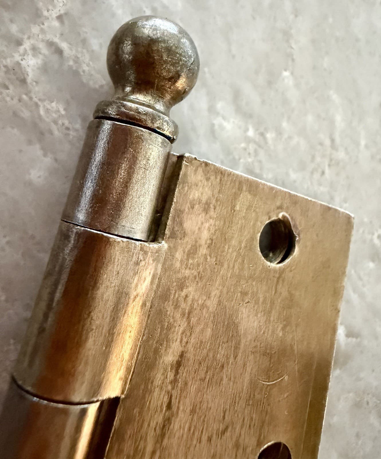 Pair Vintage Stanley 3” x 3” Steel Ball Tip Door Hinges Made in USA - Thumbnail 10