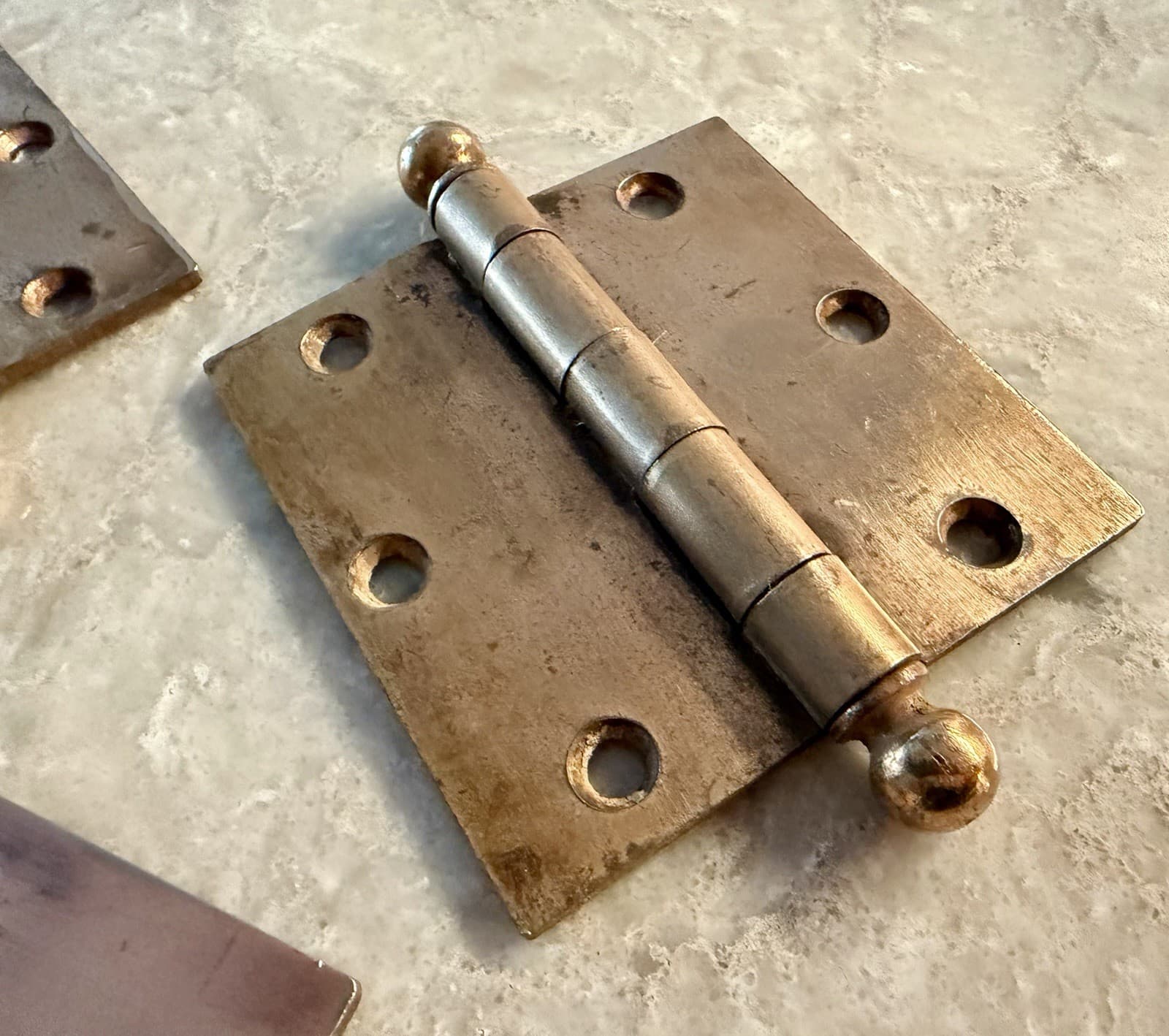 Stanley SW 3.5” Ball Tip Steel Door Hinges Vintage Set of 3 Sweetheart - Thumbnail 4