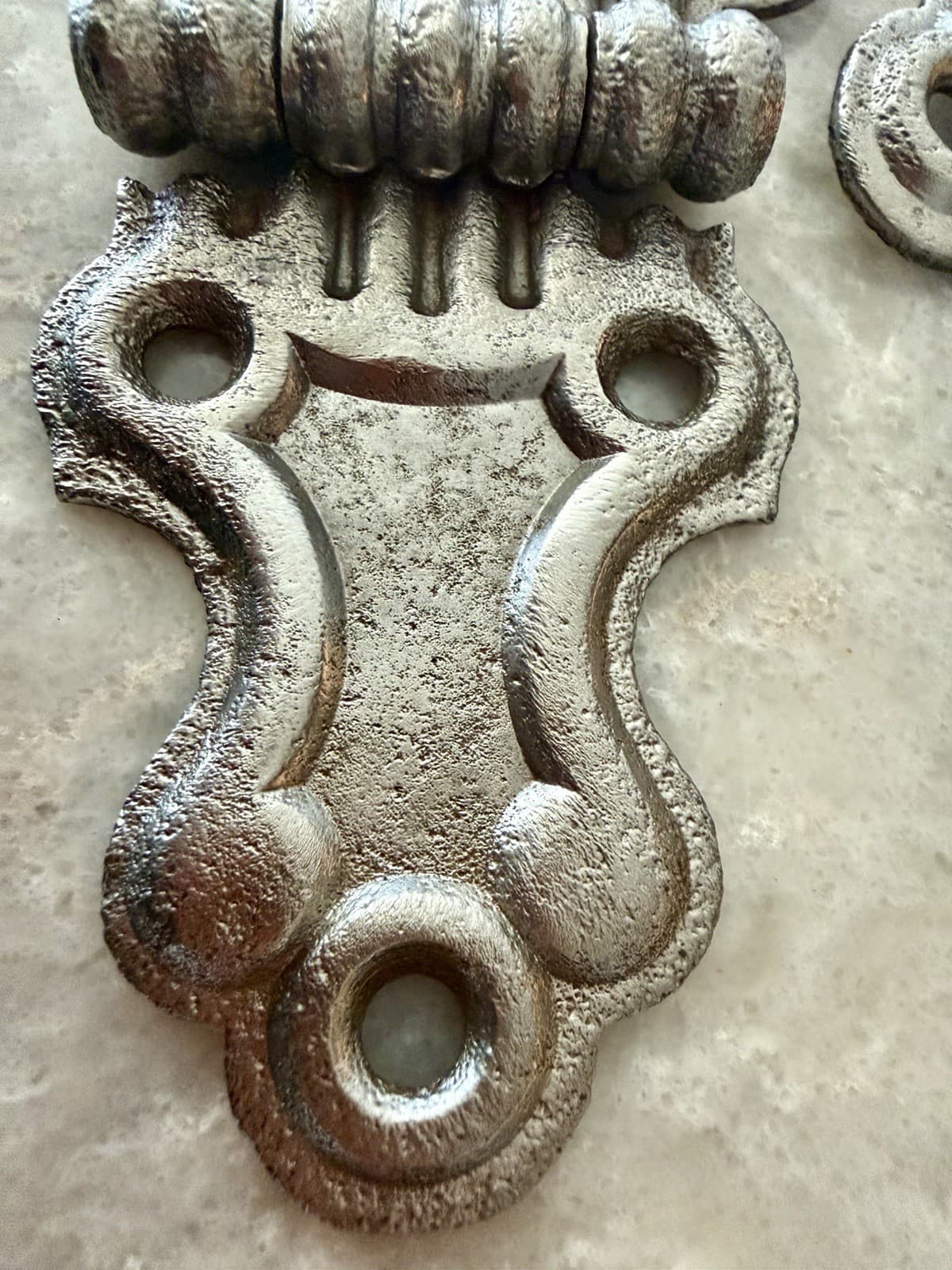 Pair Stanley SW Cast Iron Ornamental Surface Hinges 4-3/4” Antique VTG - Thumbnail 4