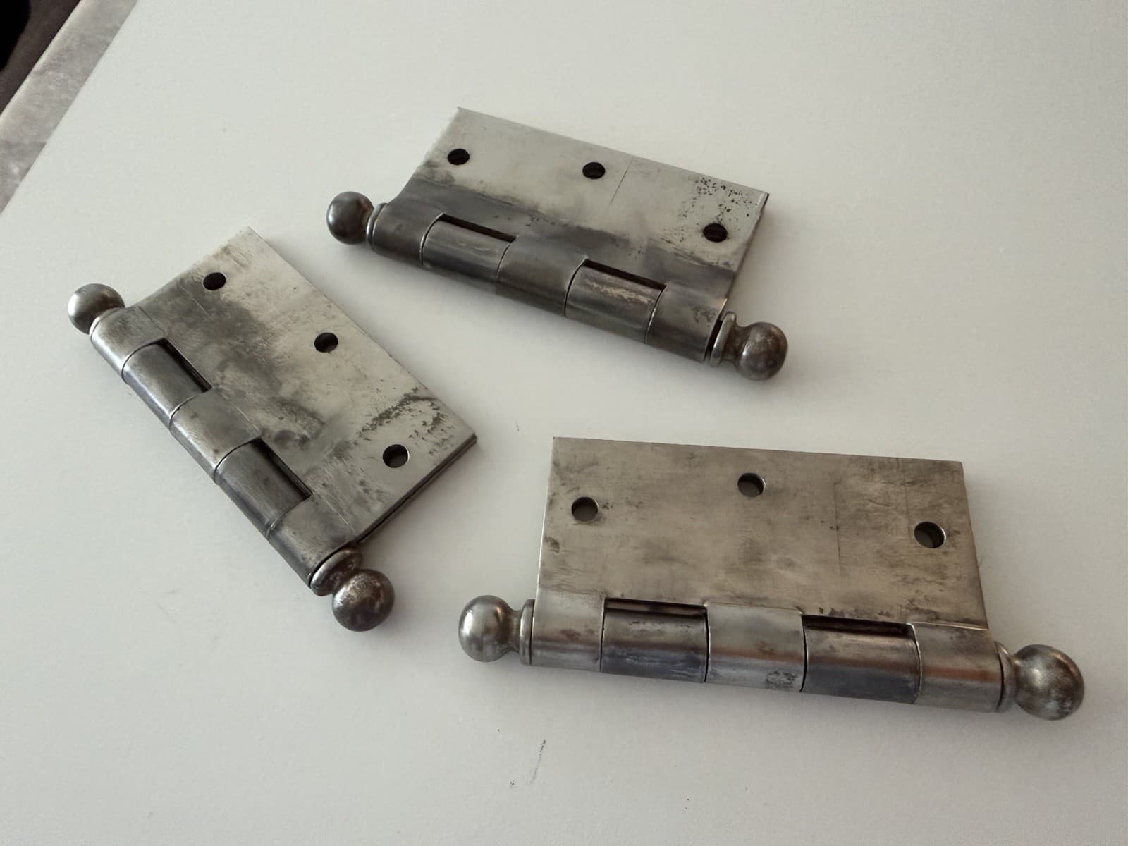 Stanley SW 3.5” Steel Ball Tip Door Hinges Set of 3 Sweetheart Made USA - Thumbnail 11