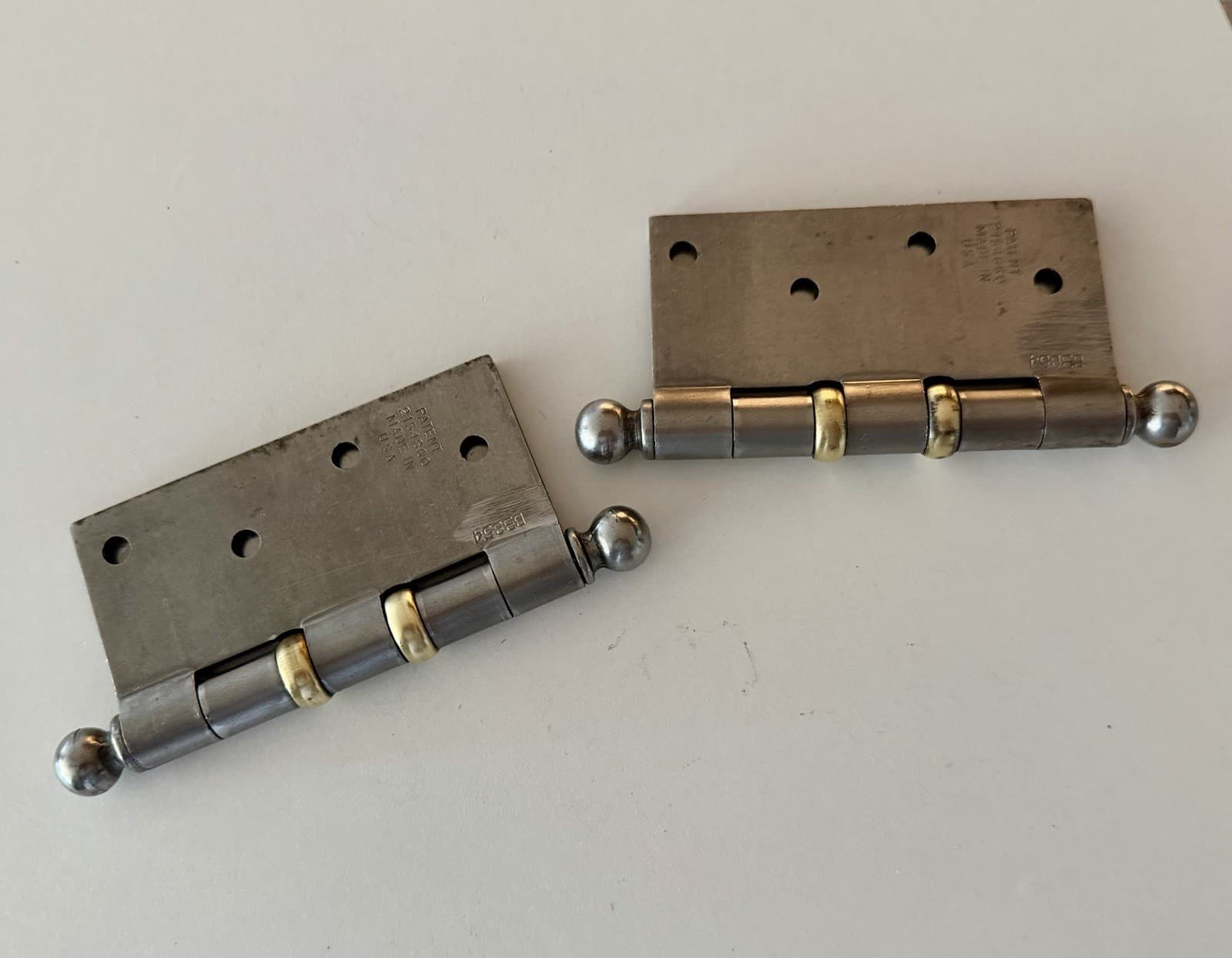 Stanley Ball Bearing Door Hinges 4x4 Steel Ball Tip Made USA Pair - Thumbnail 10
