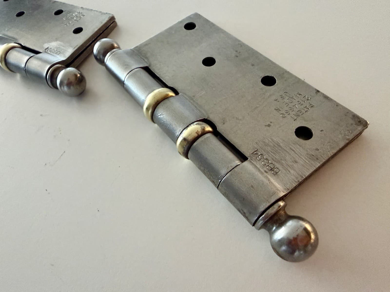 Stanley Ball Bearing Door Hinges 4x4 Steel Ball Tip Made USA Pair - Thumbnail 11