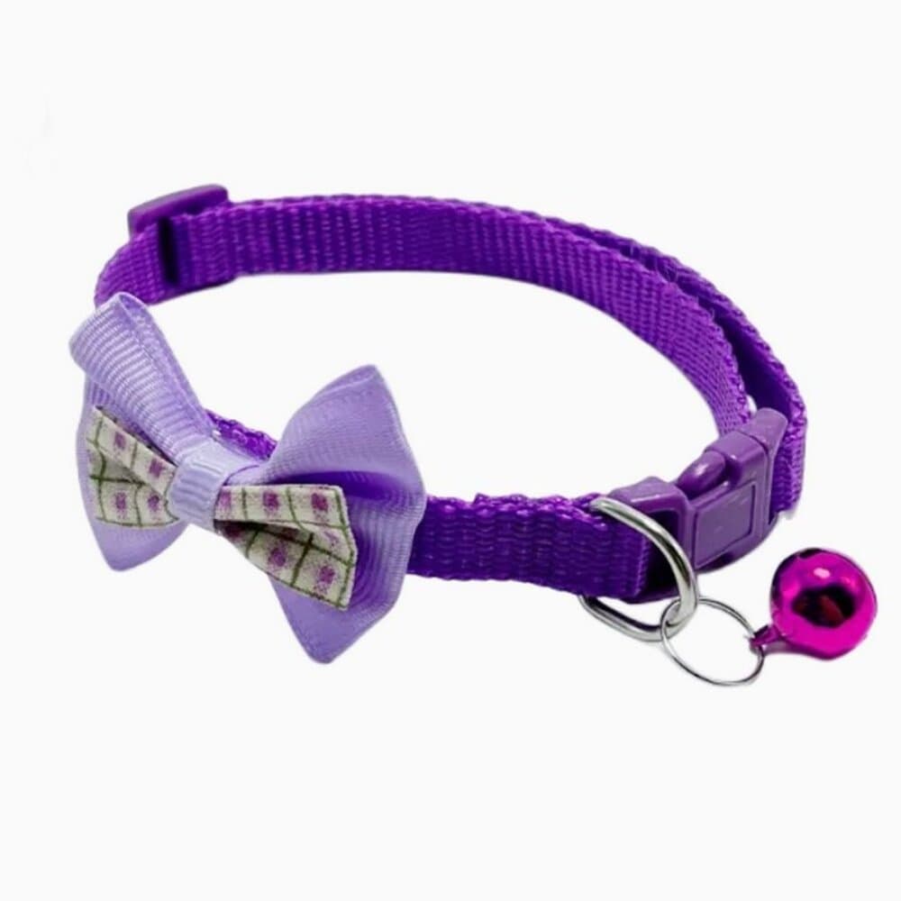 Kylee Kaylen Colorful Purple Plaid Bow Tie Bell Cat Collar and Toys Gift Package - Thumbnail 4