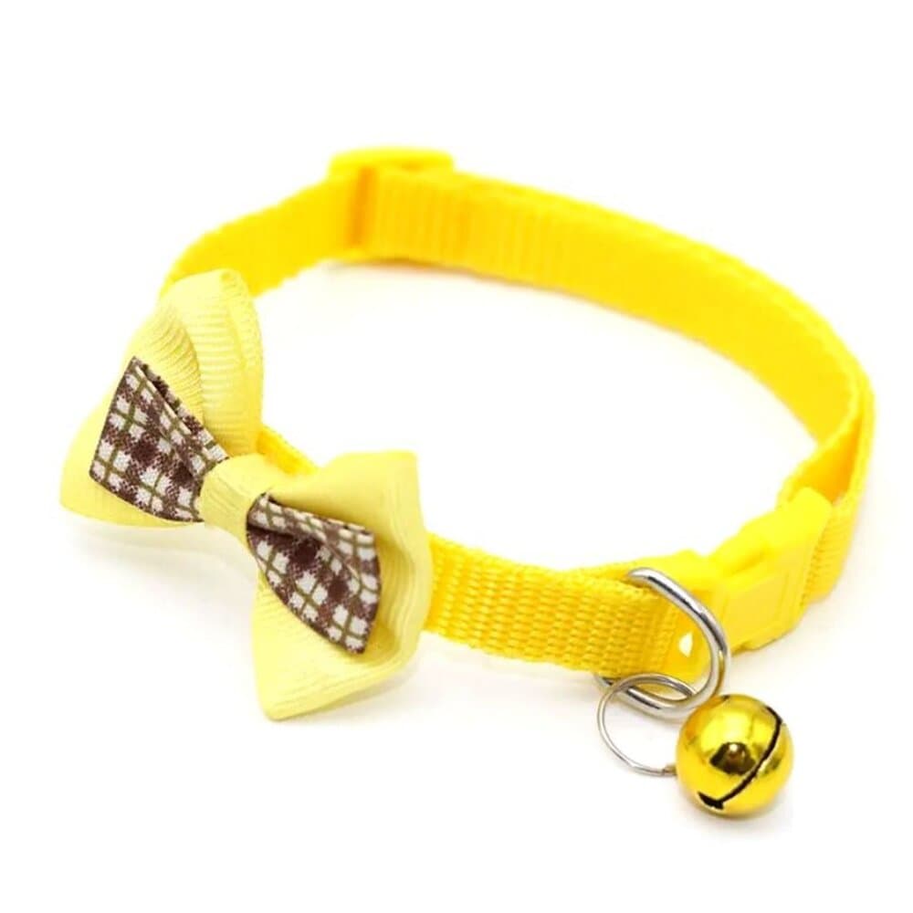 Kylee Kaylen Colorful Yellow Plaid Bow Tie Bell Cat Collar and Toys Gift Package - Thumbnail 4