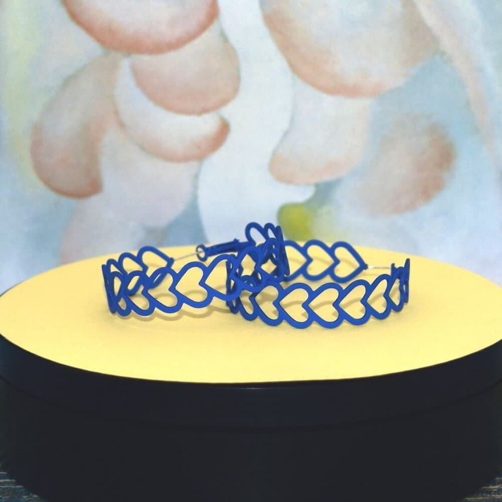 Lillianna Colorful Hearts Large Hoop Earrings Blue Gift Packaged - Thumbnail 10