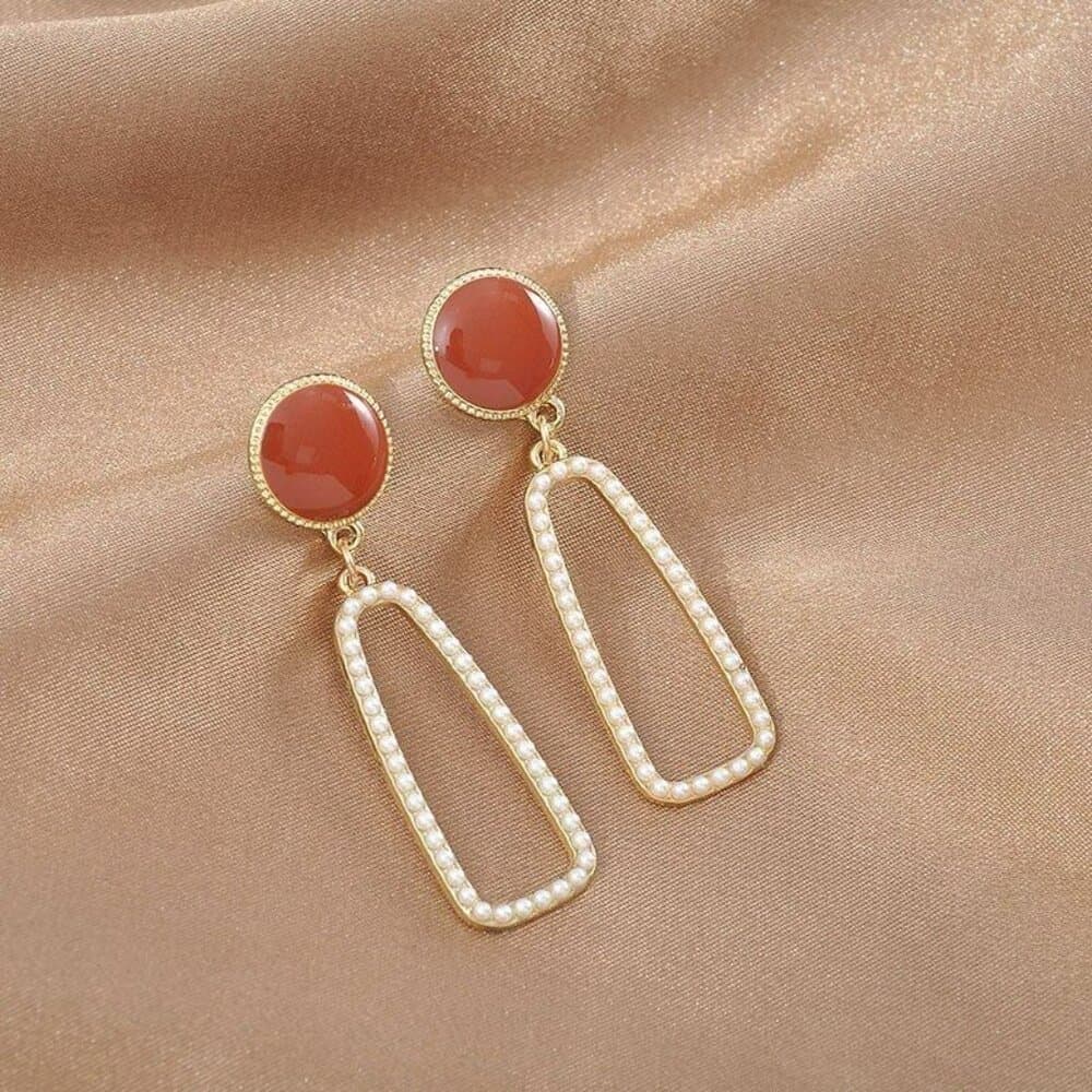 Lauren Ellie Rectangular Dangle Sweet Pearl Accented Earrings Gift Packaged - Thumbnail 9