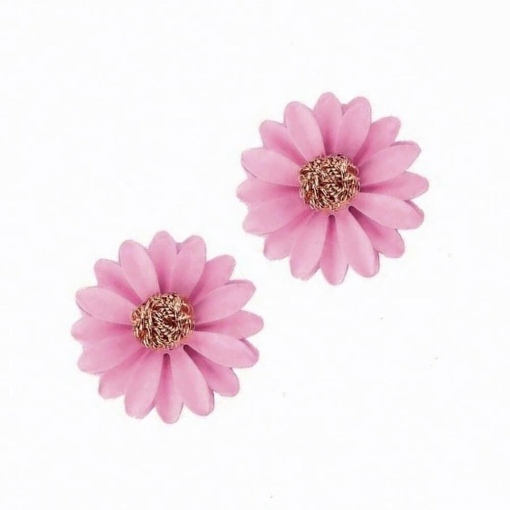 Kenna Layelle Aster Flower Gold Centered Pink Floral Petal Earrings Gift Boxed - Thumbnail 4