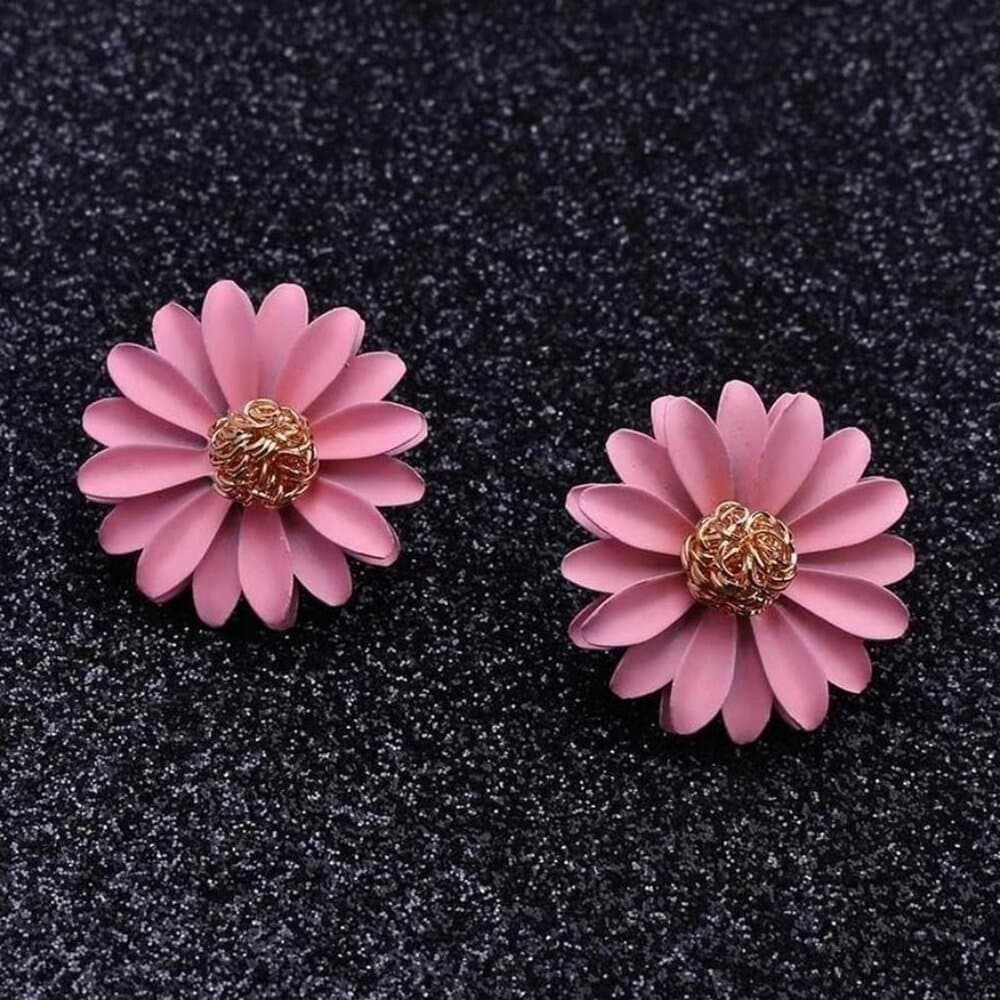 Kenna Layelle Aster Flower Gold Centered Pink Floral Petal Earrings Gift Boxed - Thumbnail 9