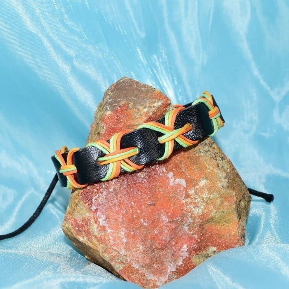 Kelly Crossover Bohemian Sliding Wax Tie Leather Bracelet Gift Packaged - Thumbnail 3