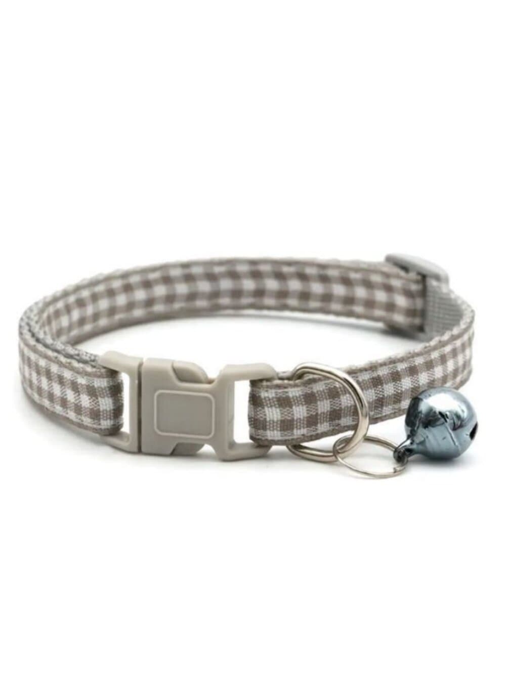 Jamie Jase Khaki Gingham Plaid Bell Accented Cat Collar with Toys Gift Package - Thumbnail 3