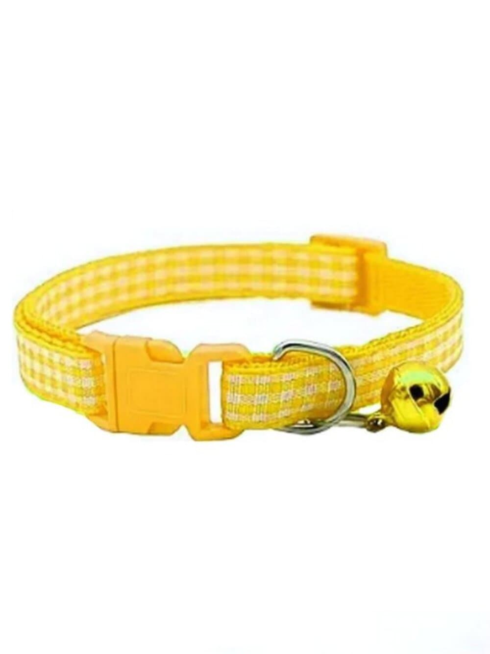 Jamie Jase Yellow Gingham Plaid Bell Accented Cat Collar with Toys Gift Package - Thumbnail 3