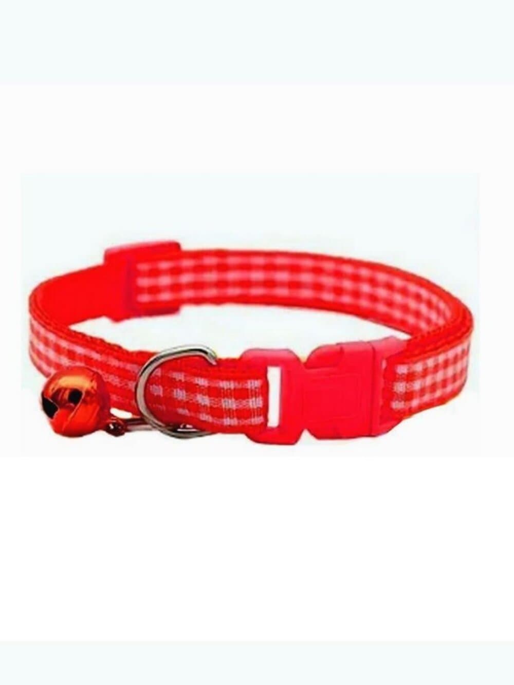 Jamie Jase Red Gingham Plaid Bell Accented Cat Collar with Toys Gift Package - Thumbnail 3