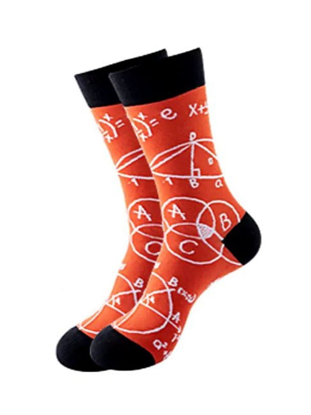 Jimmy Whiz Mens Math Chemistry Science Formula Socks on Orange Gift Packaged - Thumbnail 3