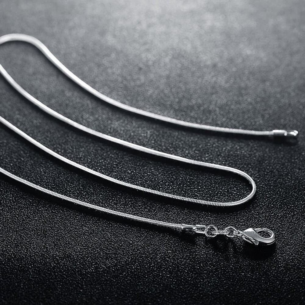 Giselle Simple Minimalist 925 Sterling Silver Snake Chain Necklace Gift Packaged - Thumbnail 3