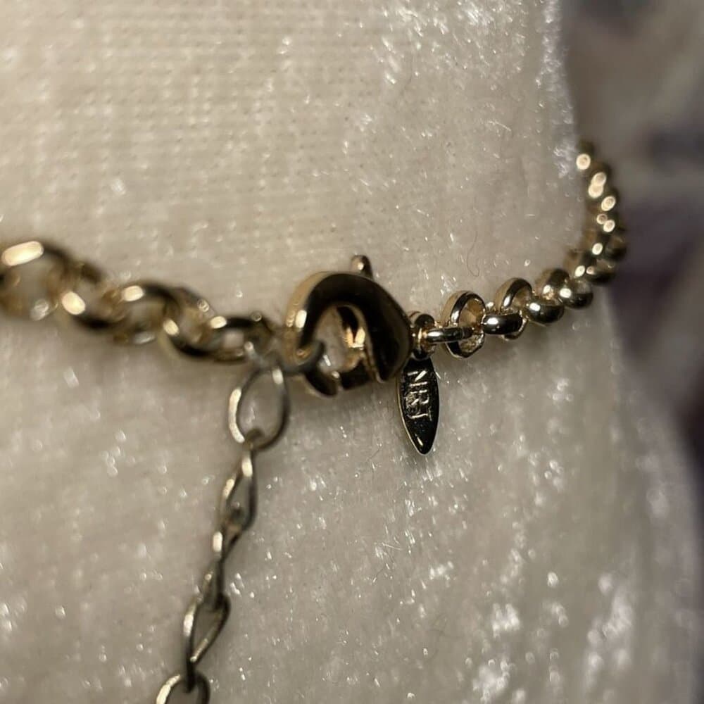 Gold Pink Cream Layered Bauble Necklace Caroline C Estate Collection Piece - Thumbnail 4