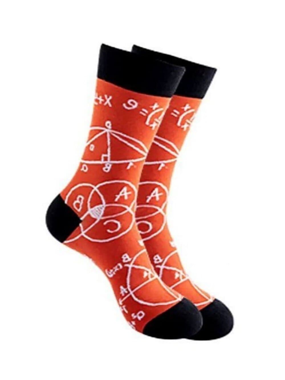 Jimmy Whiz Mens Math Chemistry Science Formula Socks on Orange Gift Packaged - Thumbnail 5