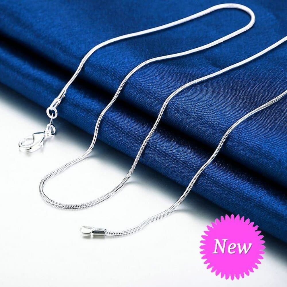 Giselle Simple Minimalist 925 Sterling Silver Snake Chain Necklace Gift Packaged - Thumbnail 11