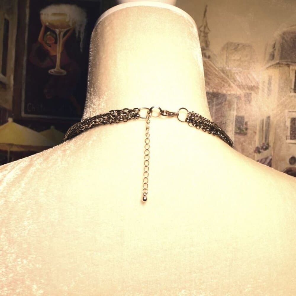 Hand Crafted Heavy Guage Multi Chain Wrap Necklace Caroline C Estate Collection - Thumbnail 4