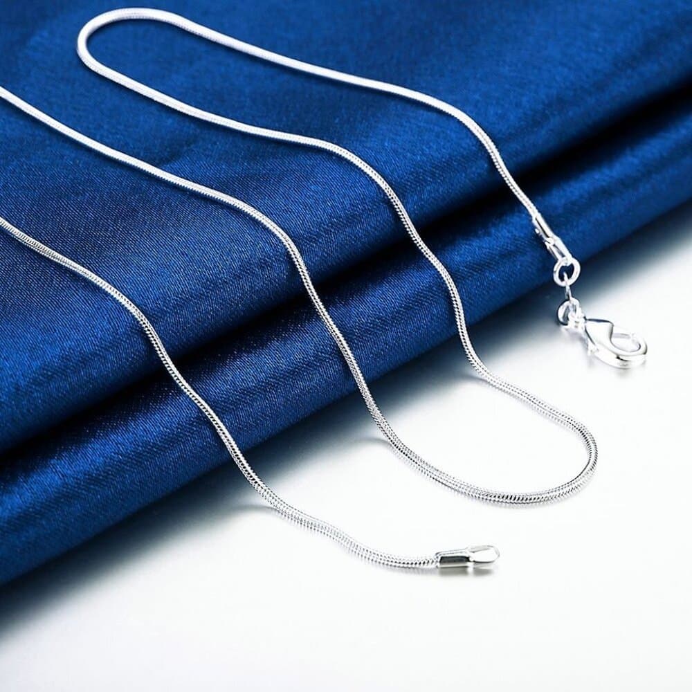 Giselle Simple Minimalist 925 Sterling Silver Snake Chain Necklace Gift Packaged - Thumbnail 6