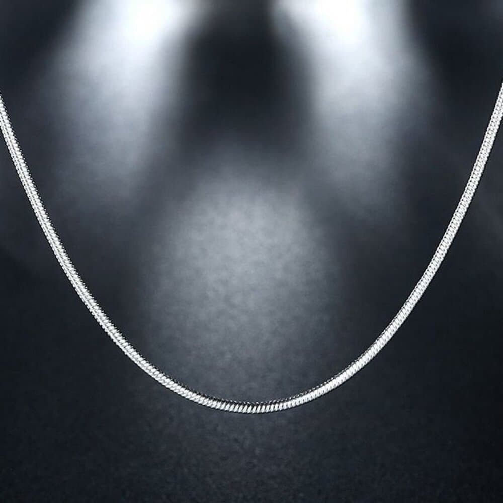 Giselle Simple Minimalist 925 Sterling Silver Snake Chain Necklace Gift Packaged - Thumbnail 2