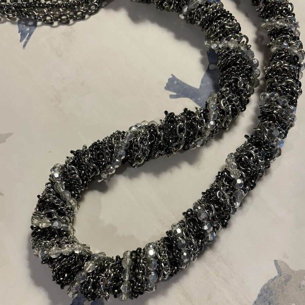 Hand Crafted Heavy Guage Multi Chain Wrap Necklace Caroline C Estate Collection - Thumbnail 3