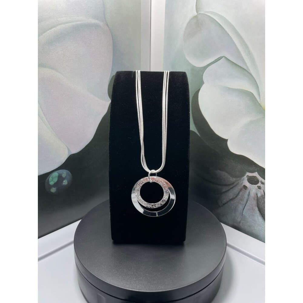 Izabella Shay Layered Drop Rings Sterling Silver Pendant Necklace Gift Boxed - Thumbnail 7