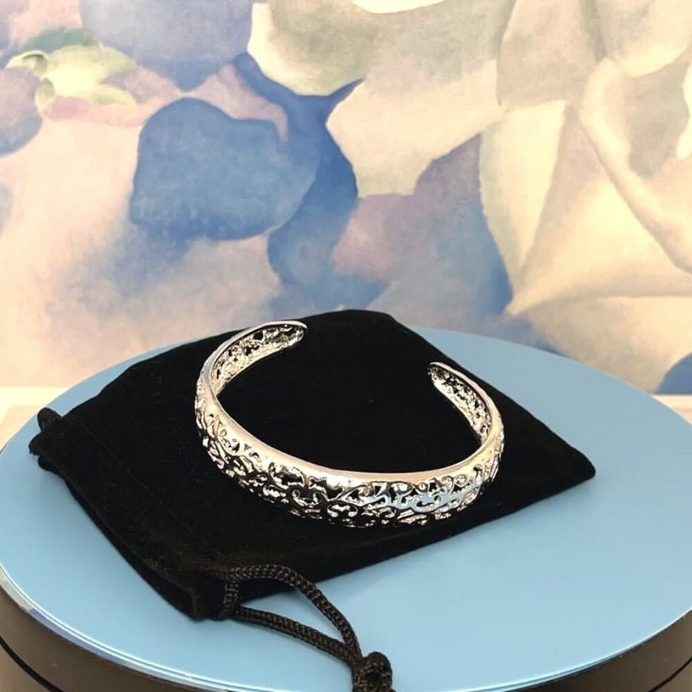Emberly Selena Silver Filigree Cuff Bracelet Gift Packaged - Thumbnail 3