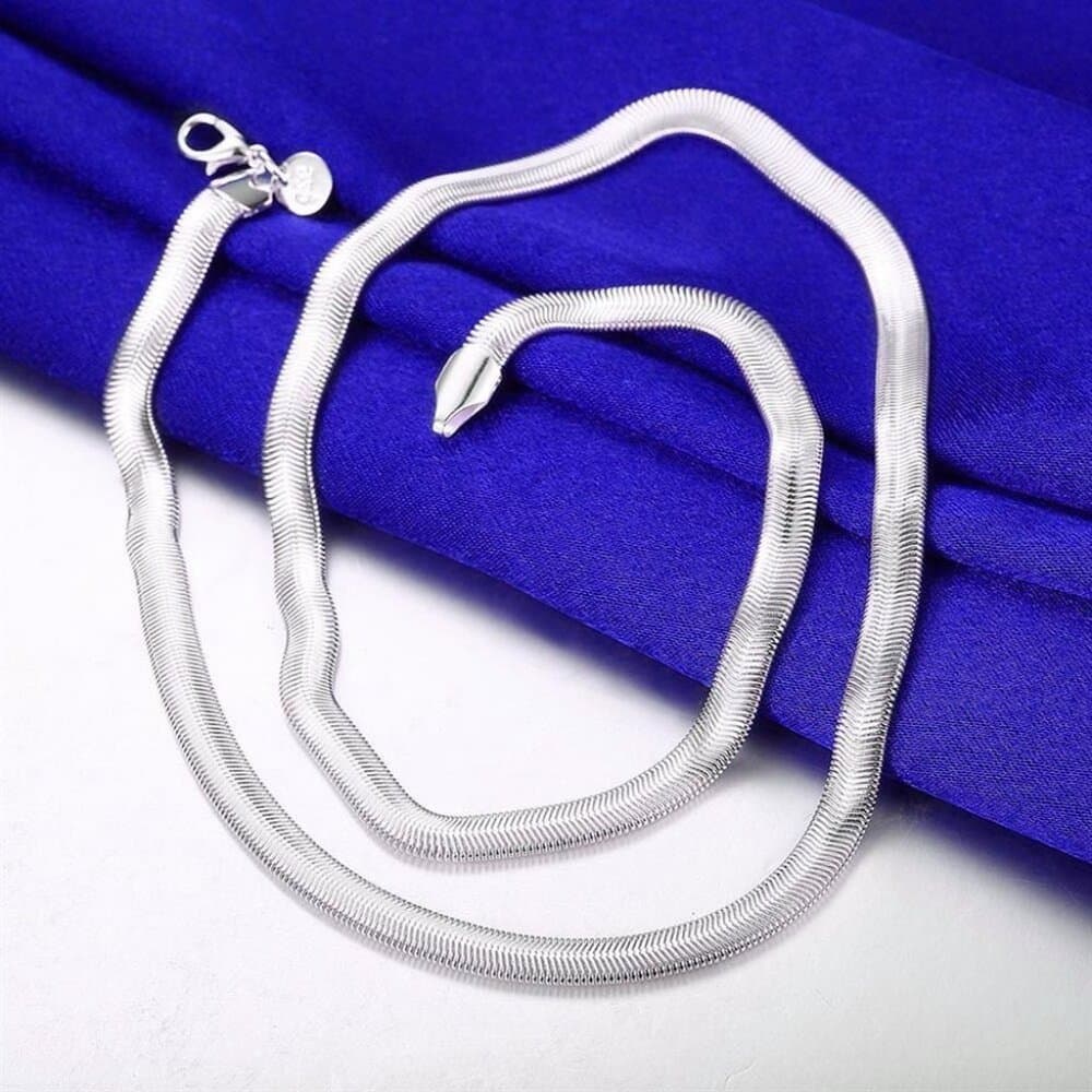 Emberlie Ella 925 Sterling Silver Plated Serpent Chain Necklace Gift Boxed - Thumbnail 8