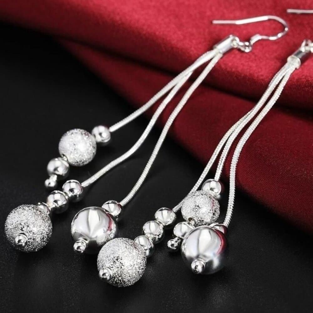 Giavanna Dangles Sterling Silver Bead Ball Drop Array Earrings Gift Boxed - Thumbnail 3