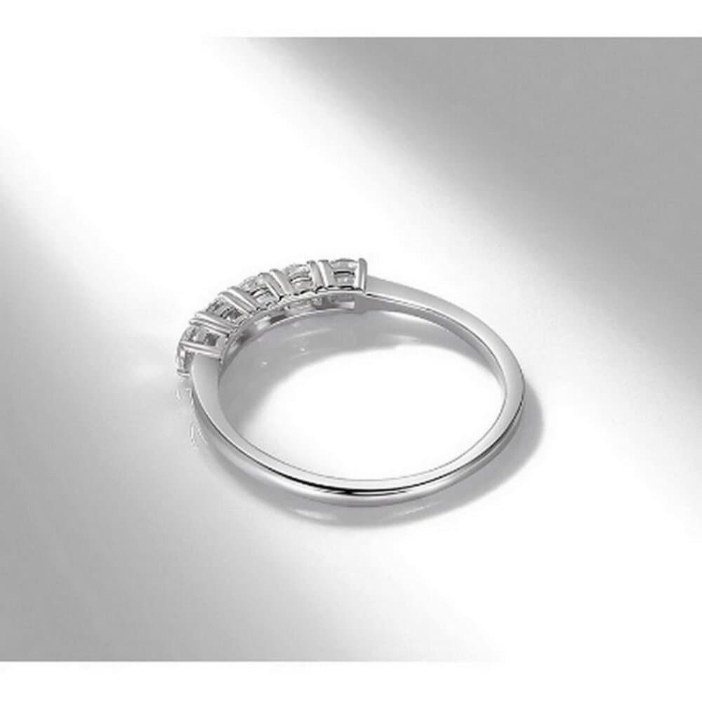 Delane Five Stone 925 Sterling Silver CZ Anniversary Band Ring Size 7 Gift Boxed - Thumbnail 3