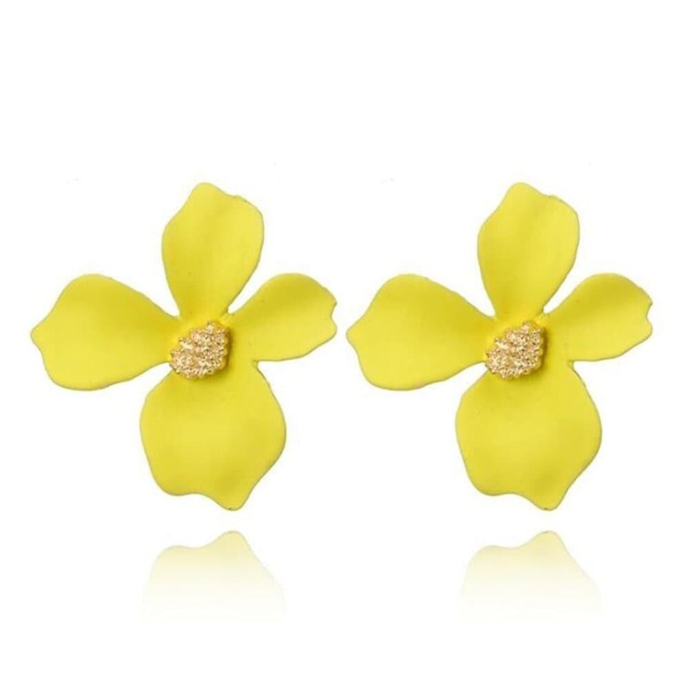 Collette Blooms Flower Petal Stud Earrings Sweet Yellow Gift Packaged - Thumbnail 3
